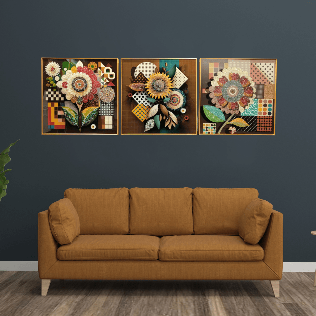 Modern Crystal Painting Set of 3 Style 6